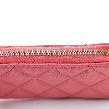 Chanel Caviar Quilted Zip Coin Purse Pink 8 of 10