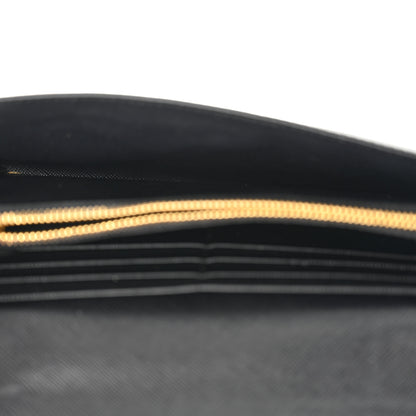 Prada Saffiano Metal Oro Chain Wallet Black 5 of 14