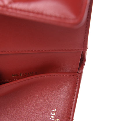 Chanel Goatskin Quilted Chanel 19 Small Flap Wallet Red 9 of 9
