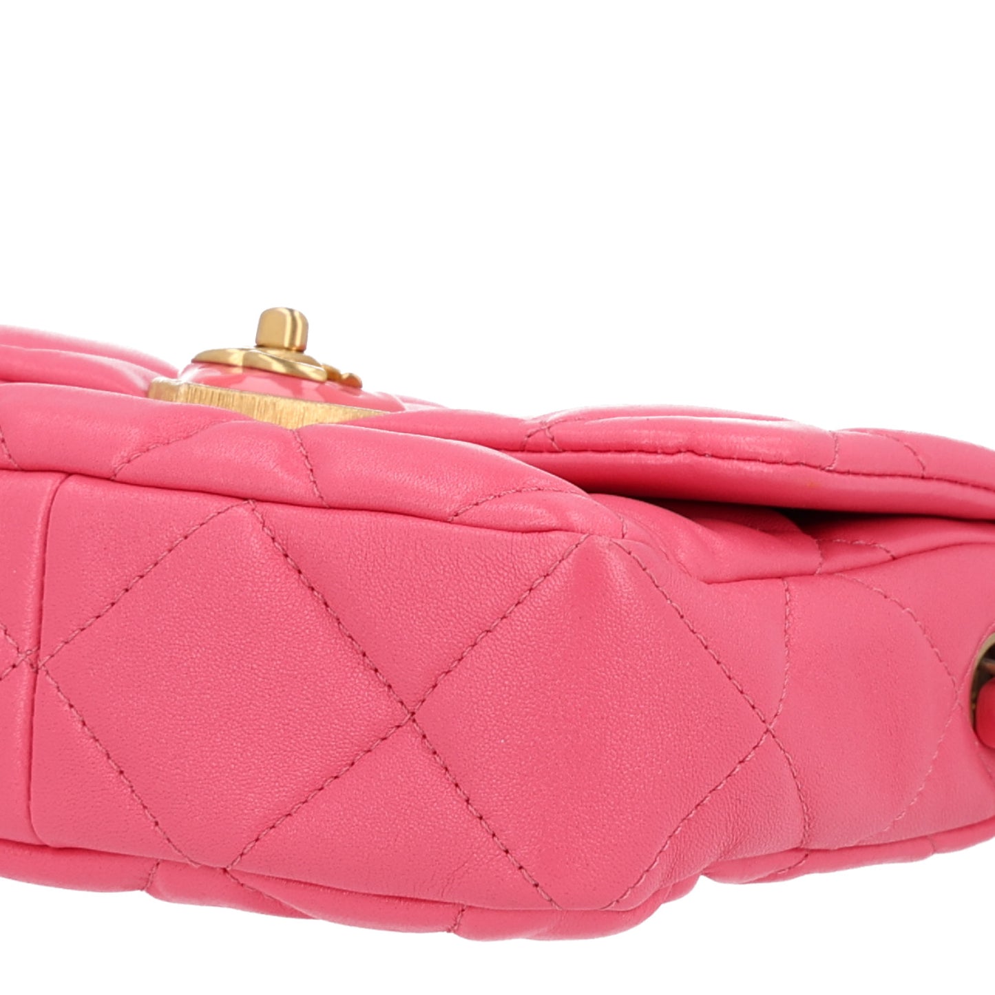 Lambskin Plexiglass Quilted Coco Love Mini Flap Pink