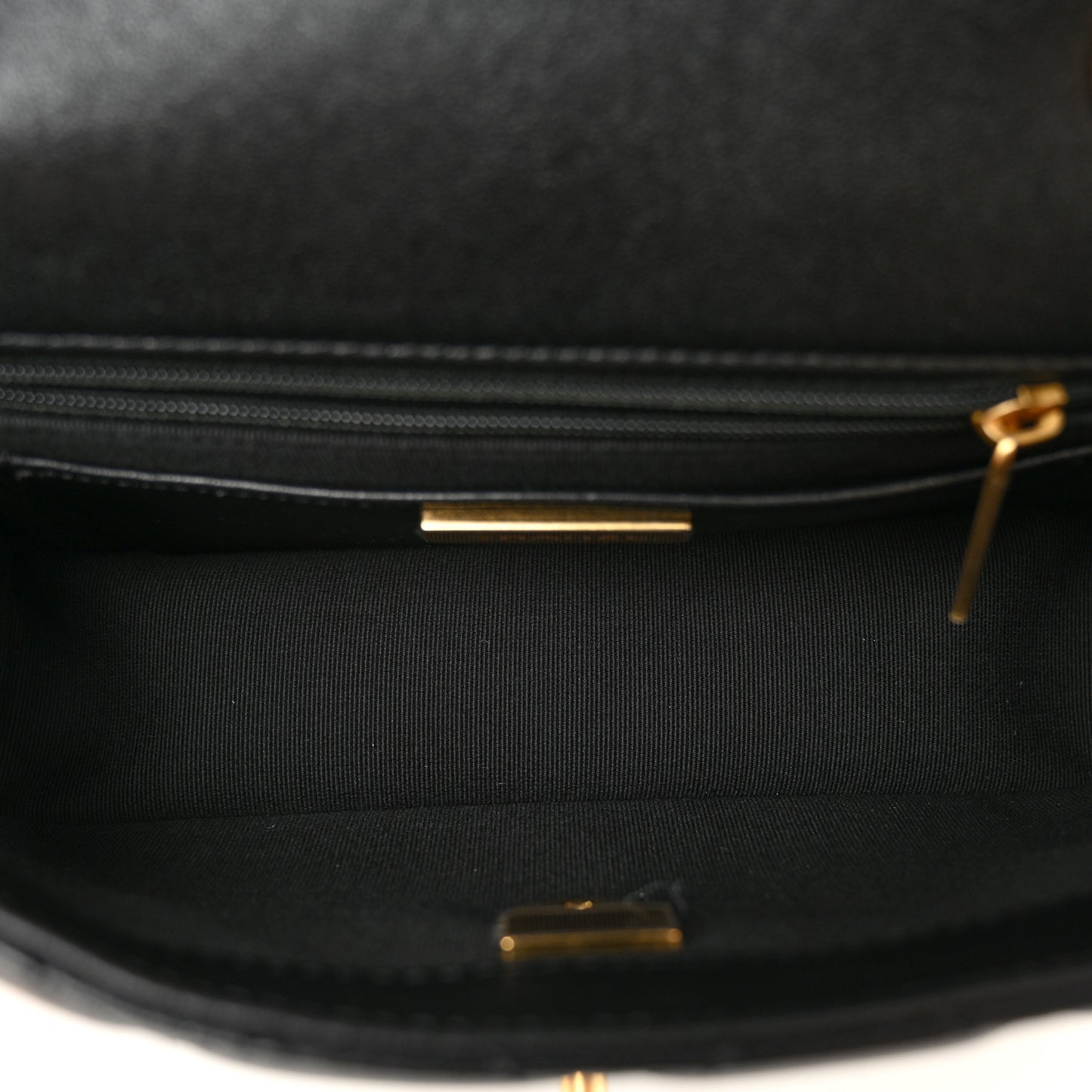 Shiny Lambskin Quilted Mini Flap Black