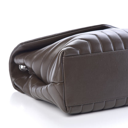 Saint Laurent Calfskin Y Quilted Monogram Medium Loulou Chain Satchel Kaki Fonce 7 of 8