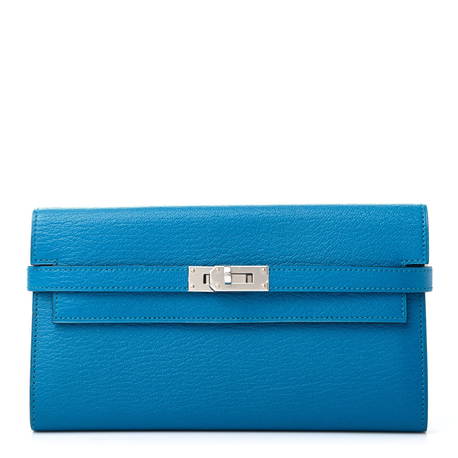 Hermes Chevre Mysore Kelly Longue Wallet Bleu Zanzibar 1 of 7