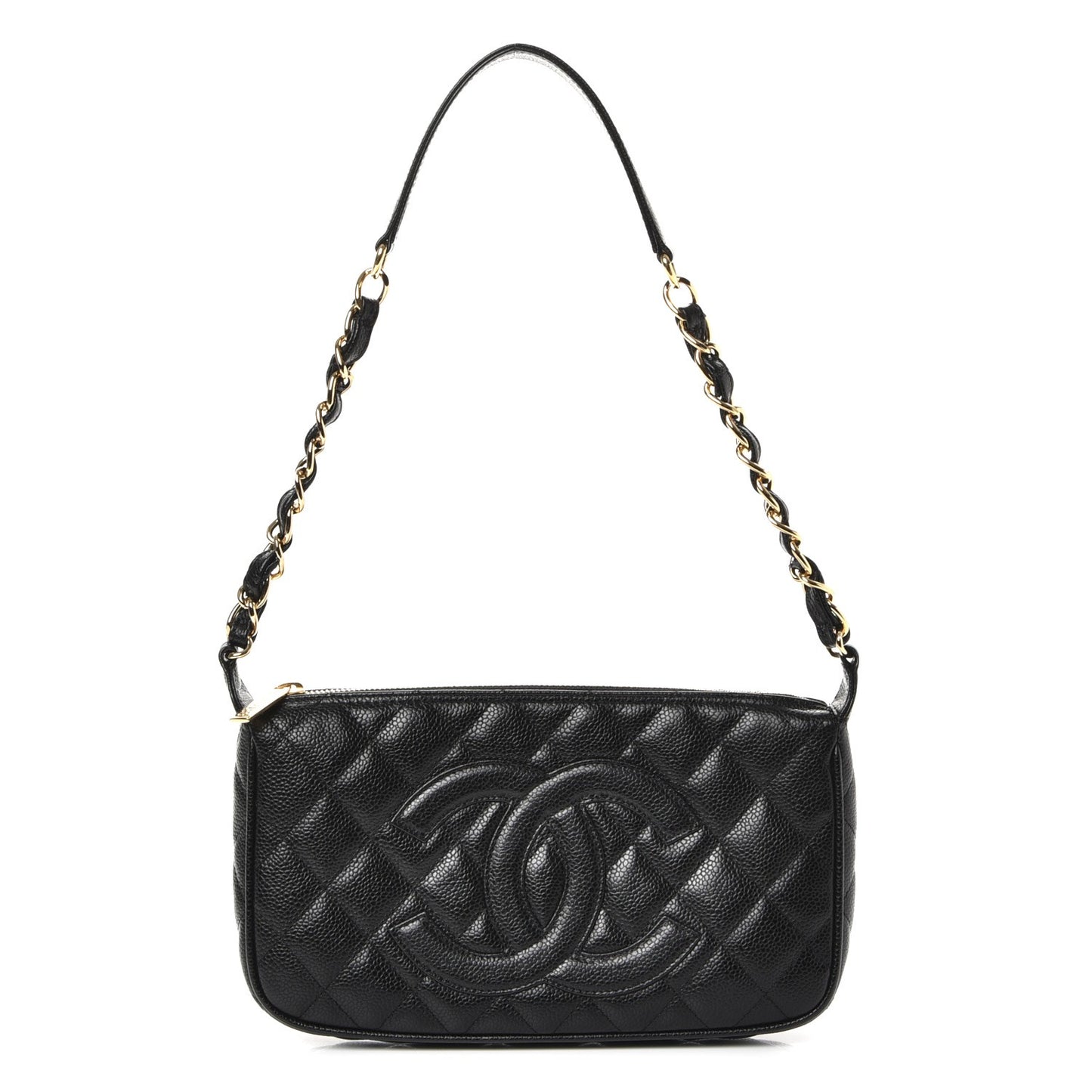 Caviar Quilted Pochette Black