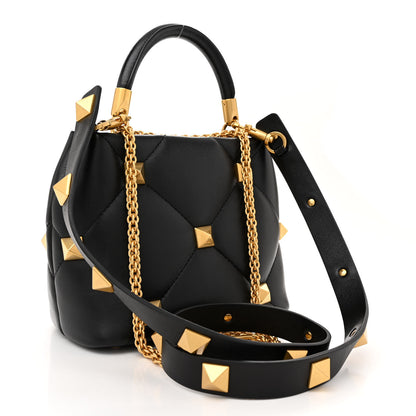 Valentino Garavani Nappa Small Roman Stud The Handle Bag Black 3 of 10