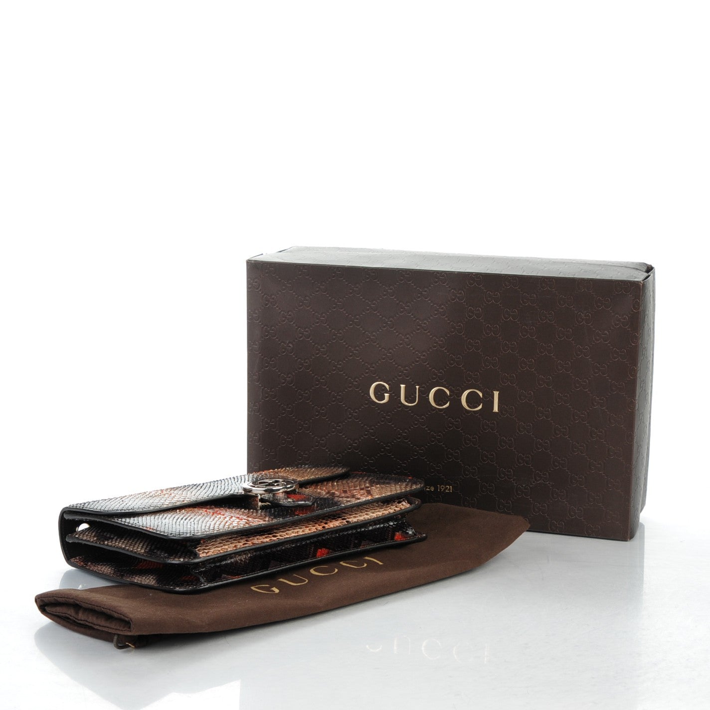 Gucci Python Medium Interlocking Shoulder Bag Grey Orange 4 of 7