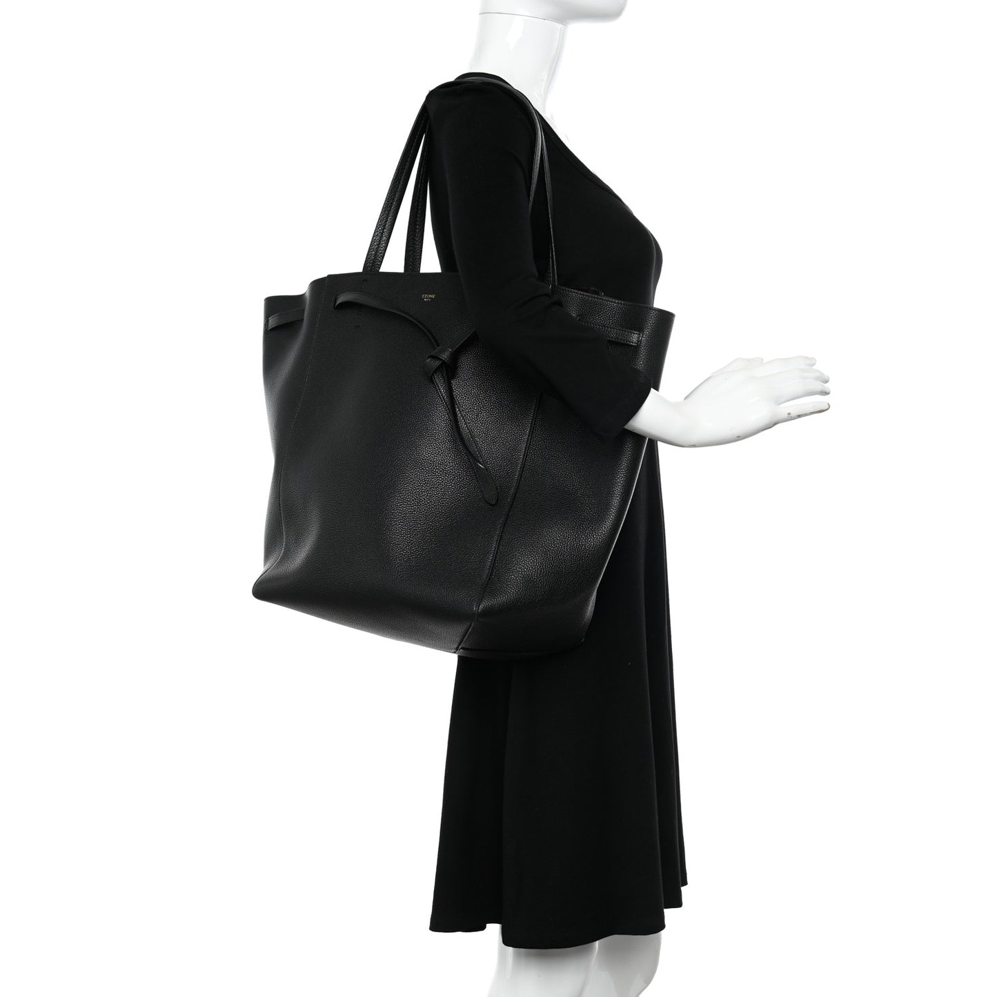 Soft Grained Calfskin Medium Belt Cabas Phantom Black