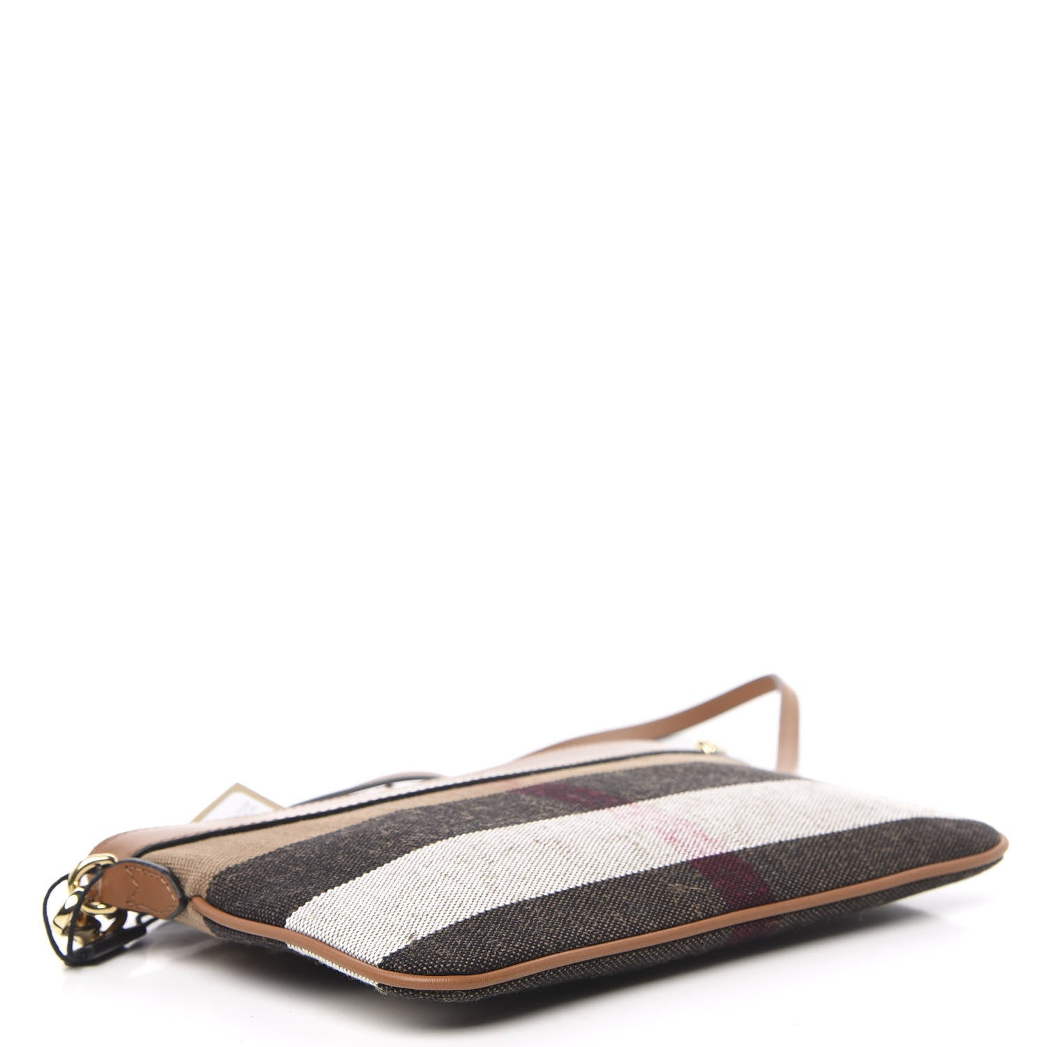 Burberry Mega Check Peyton Crossbody Clutch Bag Saddle Brown 4 of 10