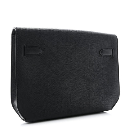 Hermes Togo Kelly Depeches 25 Pouch Black 2 of 10