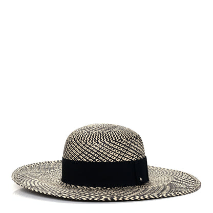 Hermes Straw Anouk Panama Hat 57 Natural Black 2 of 8