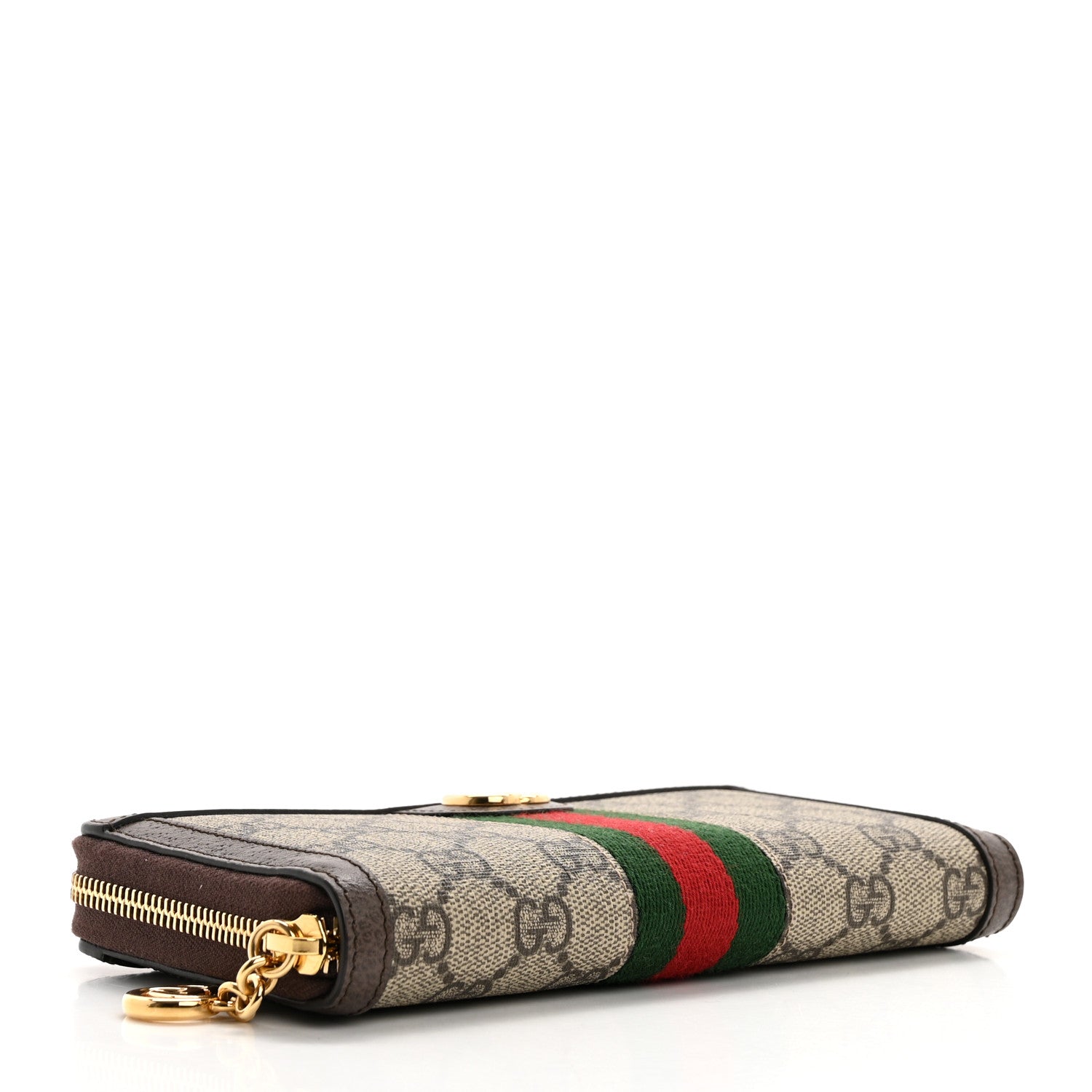 Gucci GG Supreme Monogram Web Ophidia Zip Around Wallet Brown 4 of 8