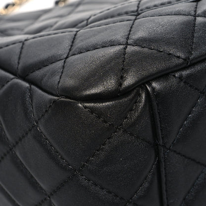 Chanel Metallized Calfskin Quilted Small XXL Travel Flap Bag Black 11 of 12