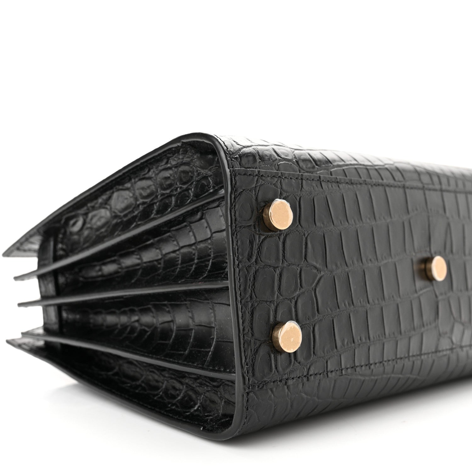 Saint Laurent Calfskin Crocodile Embossed Baby Sac De Jour Black 9 of 10