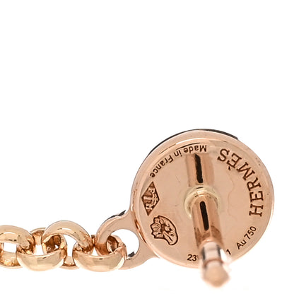 Hermes 18K Rose Gold Diamond Gambade Clou de Selle Earrings 4 of 5