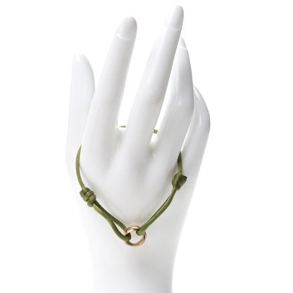 Cartier 18K Pink Yellow White Gold Trinity Adjustable Cord Bracelet Green 2 of 5