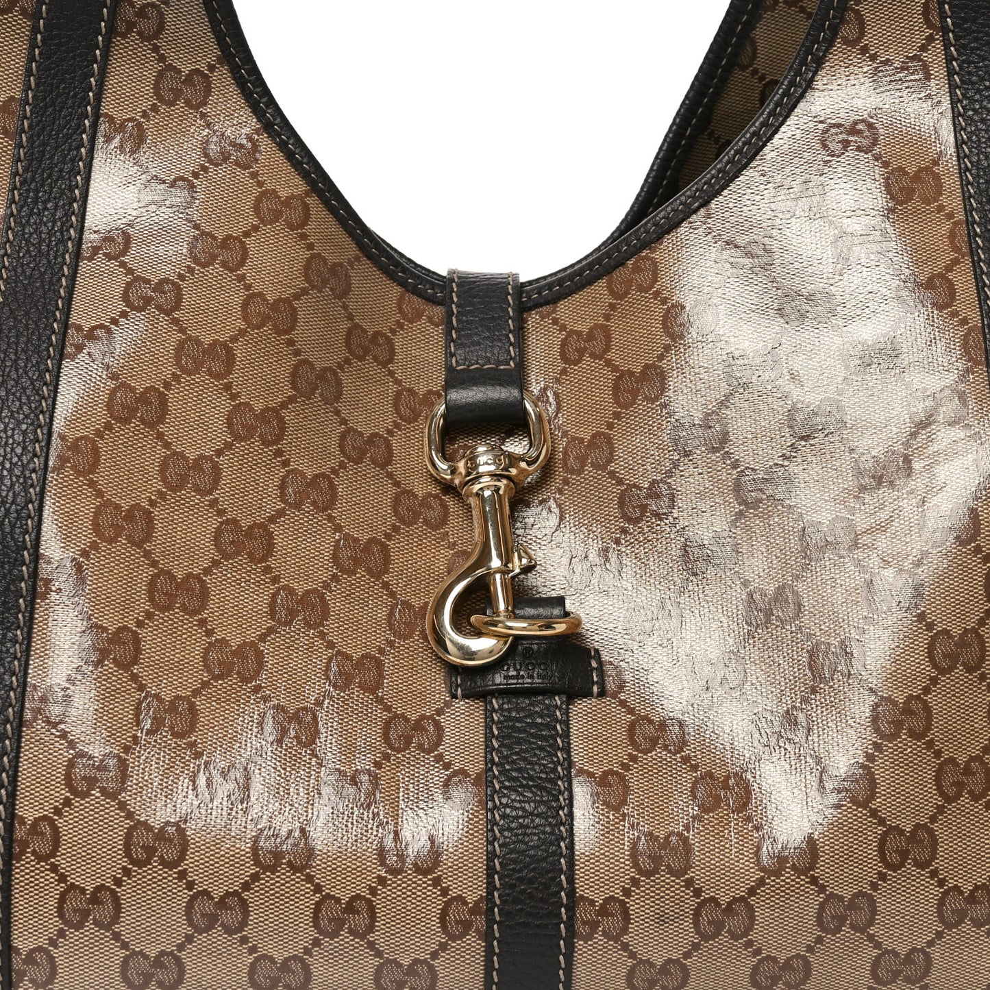 Crystal Monogram Dollar Calfskin Medium Joy Shoulder Bag Beige Ebony Testa di Moro