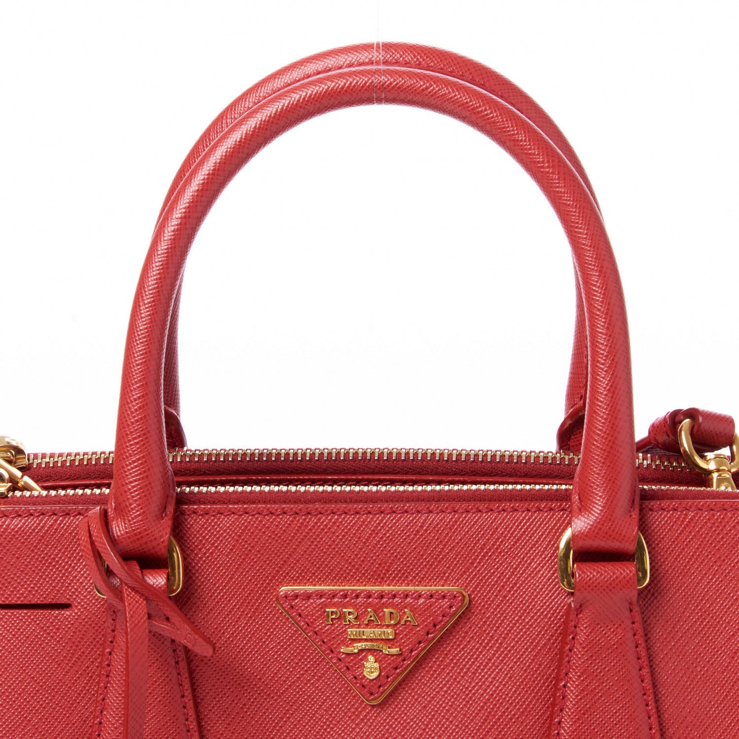 Prada Saffiano Lux Small Galleria Double Zip Tote Fuoco 3 of 8
