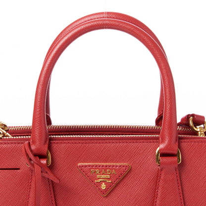 Prada Saffiano Lux Small Galleria Double Zip Tote Fuoco 3 of 8