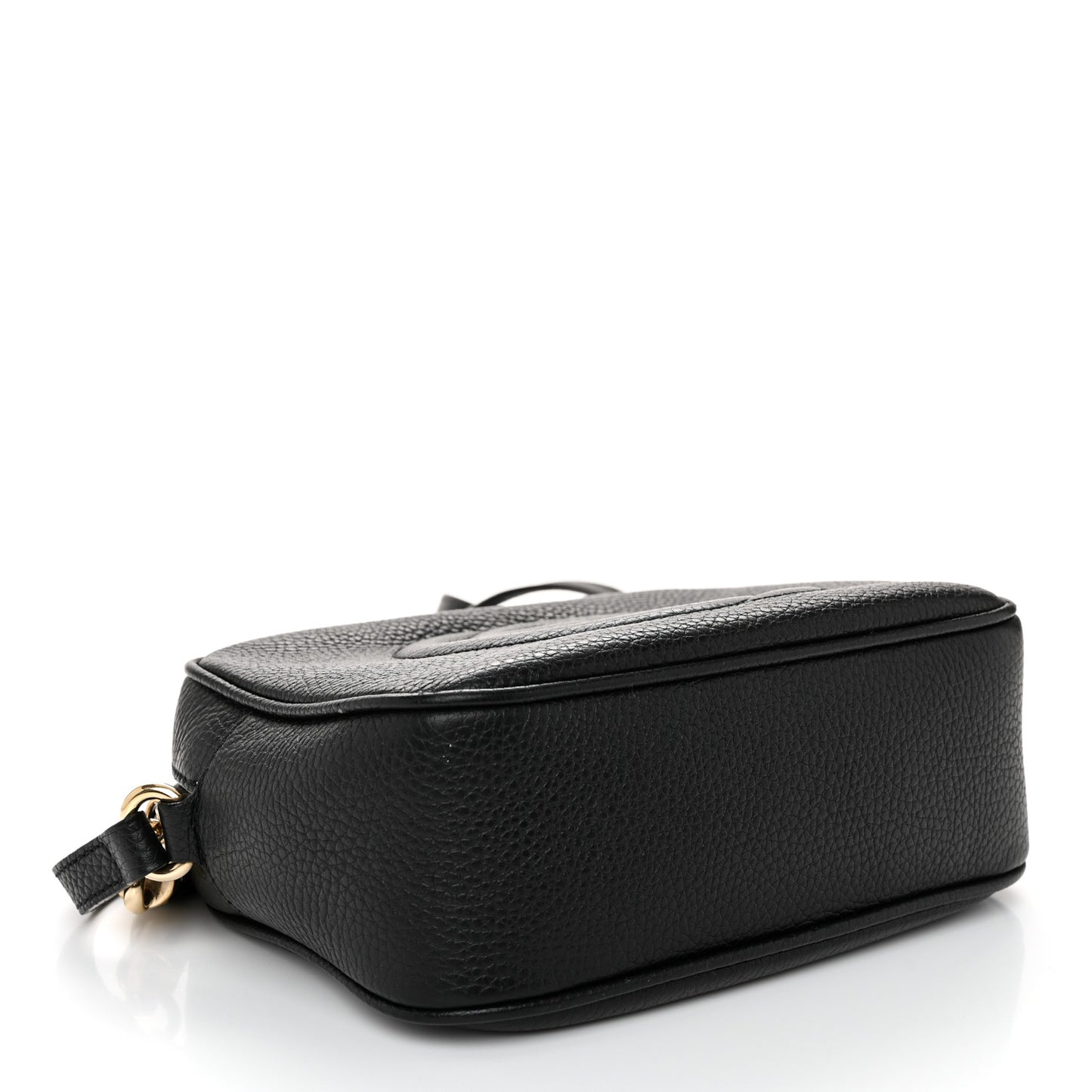 Pebbled Calfskin Small Soho Disco Bag Black