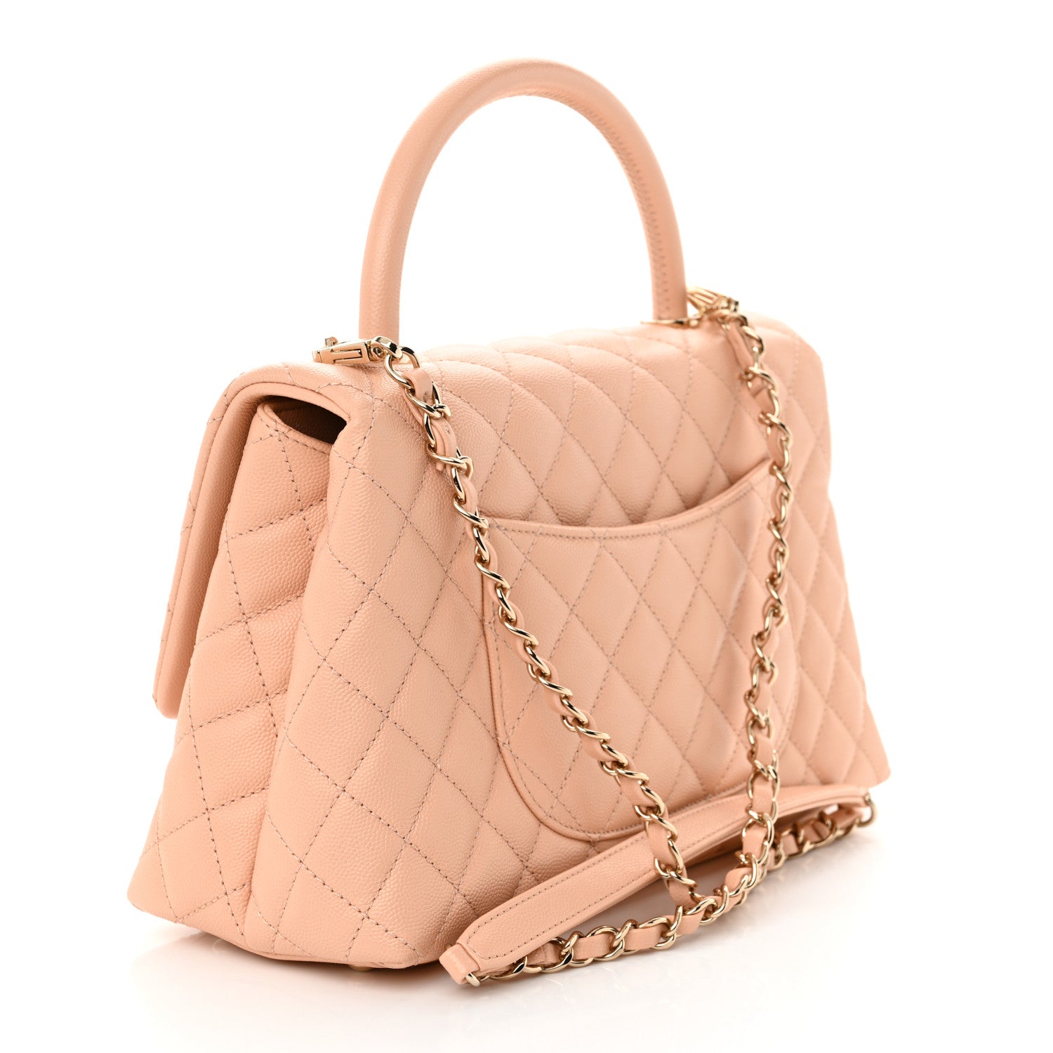 Chanel Caviar Quilted Small Coco Handle Flap Rose Clair 3 of 10