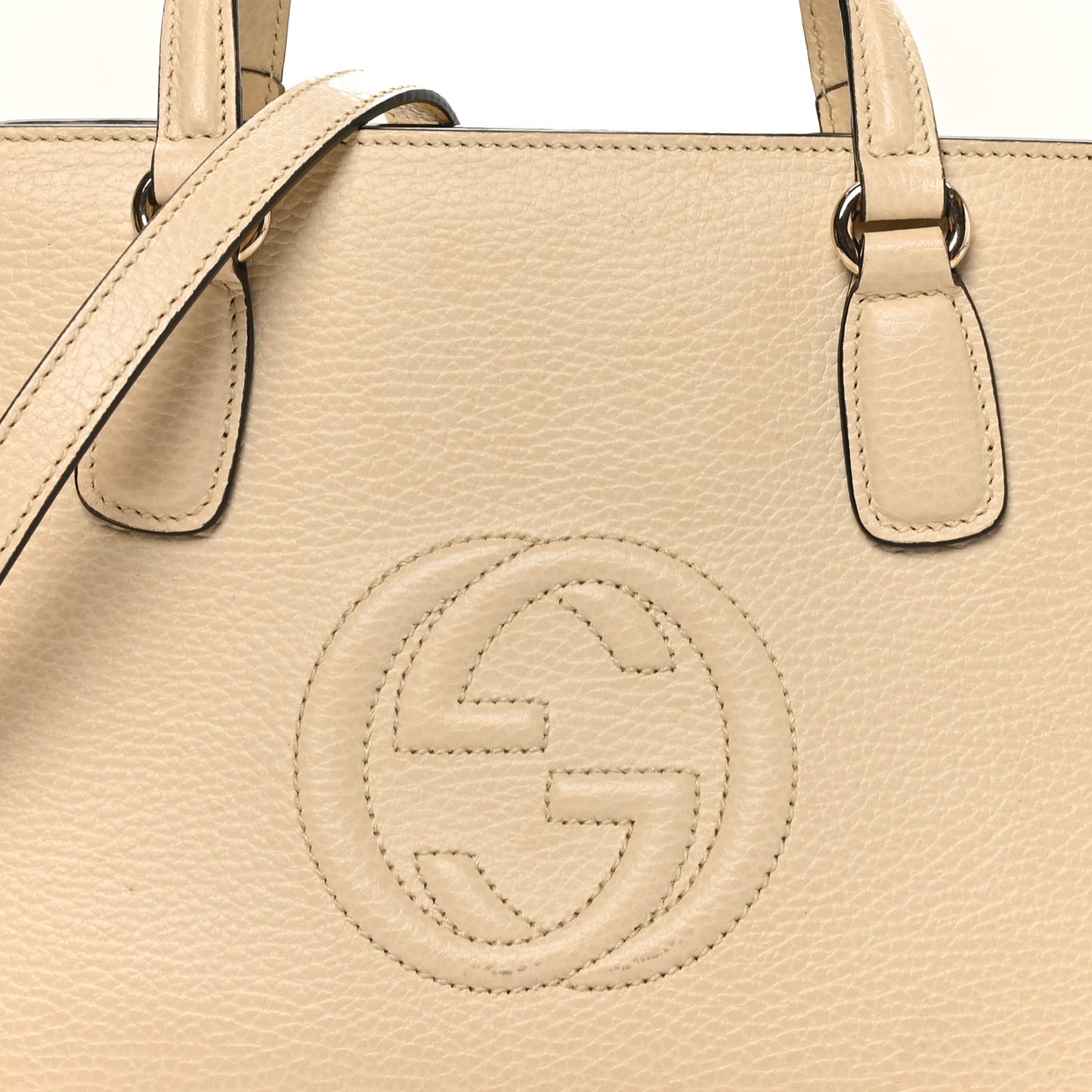 Dollar Calfskin Medium Soho Top Handle Satchel Ivoire