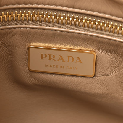 Prada Soft Calfskin Medium Aimee Shoulder Bag Travertine 10 of 23