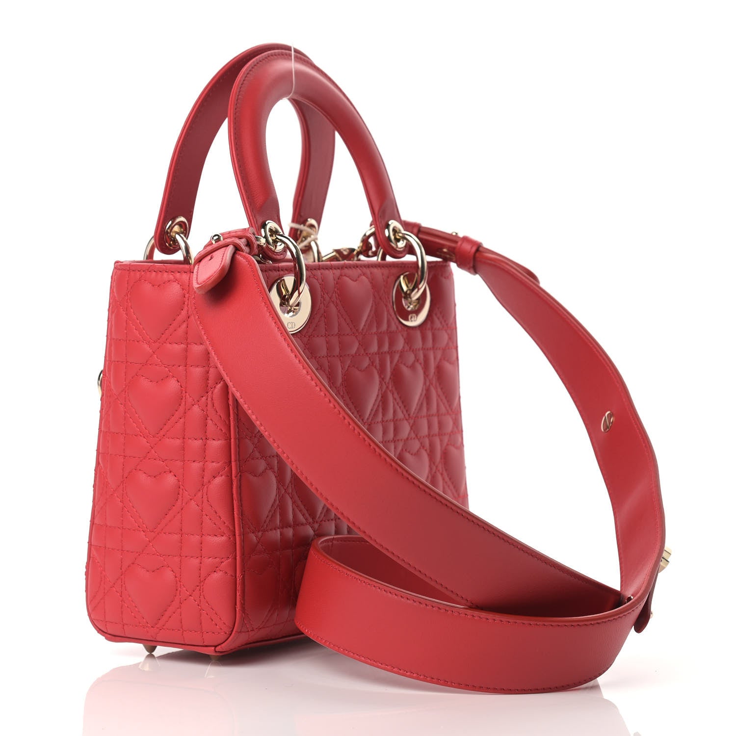 Christian Dior Lambskin Cannage Dioramour Small My ABCDior Lady Dior Spicy Red 3 of 11