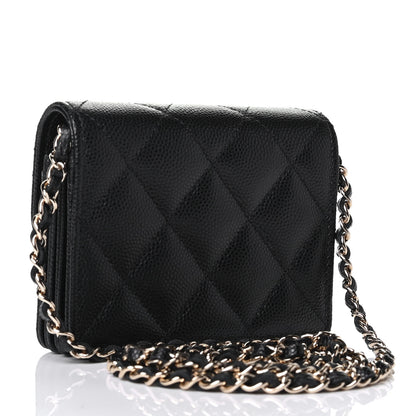 Chanel Caviar Quilted Flap Card Holder On Chain Black 2 of 4