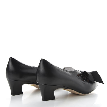 Gucci Malaga Kid Bow Berith Low Heel Pumps 36.5 Black 5 of 10