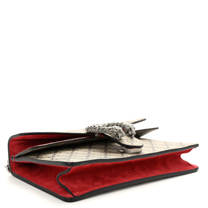 Gucci GG Supreme Monogram Suede Crystal Small Dionysus Shoulder Bag Beige Ebony Vulcanic Red 4 of 10