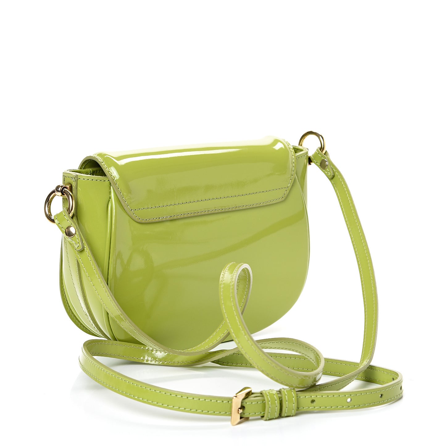 Patent Small Leigh Crossbody Bag Lemon Green