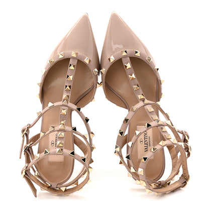 Valentino Garavani Patent Rockstud Ankle Strap 65mm Pumps 37 Poudre 2 of 8
