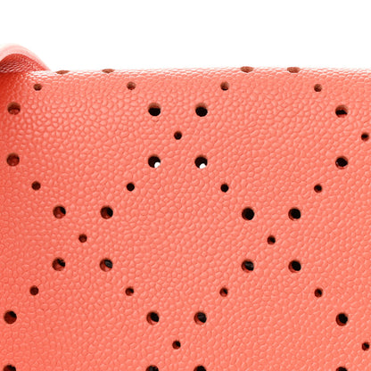 Chanel Caviar Perforated Messenger Bag Coral 8 of 11