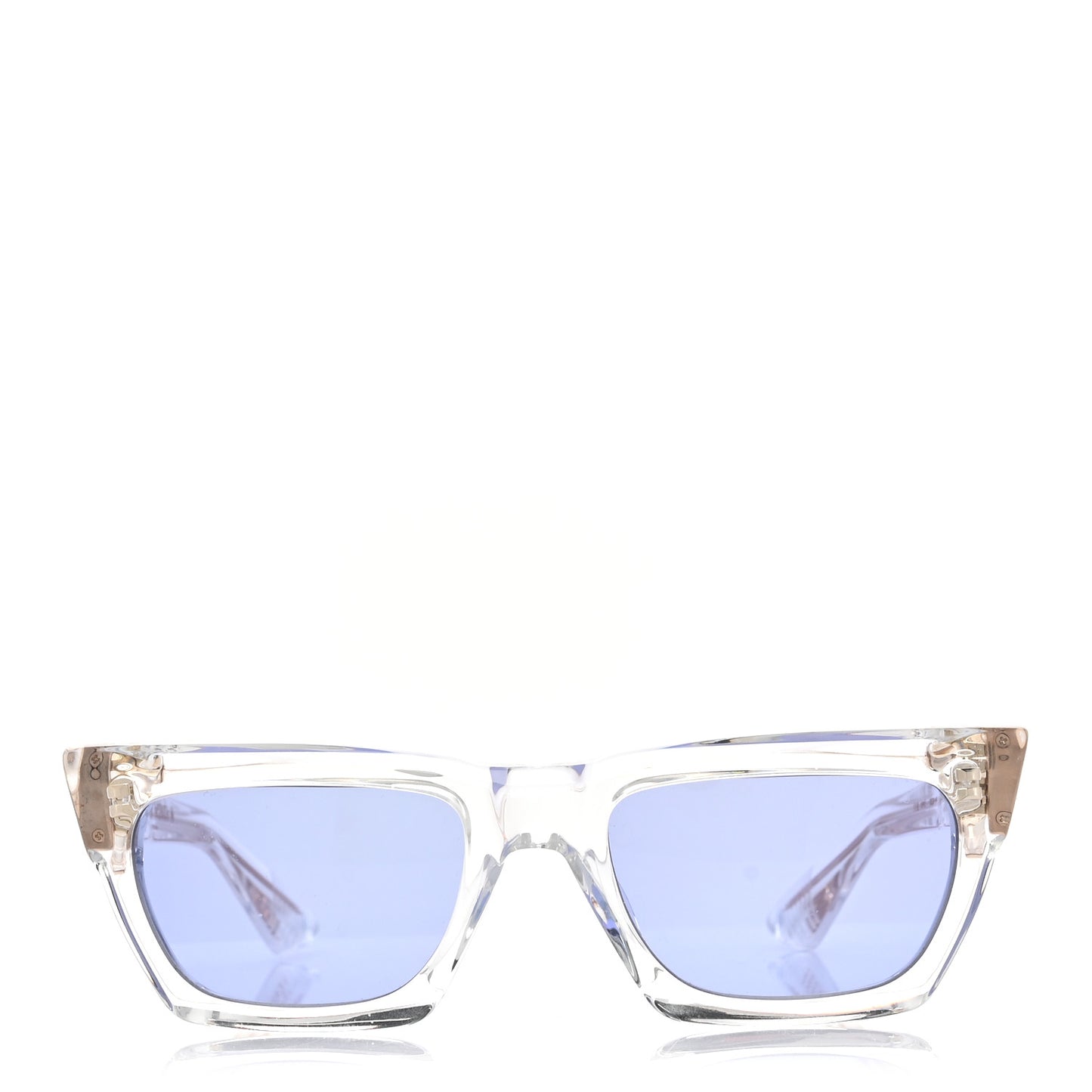 Metal Transparent Acetate Cliterally Sunglasses Clear Blue