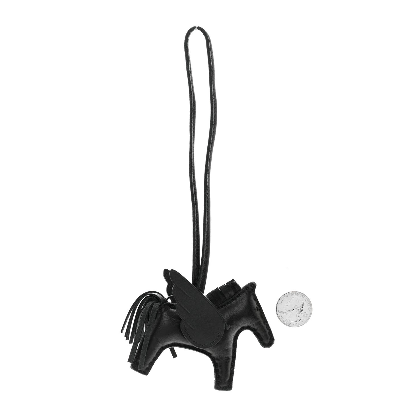 Milo Lambskin Grigri Rodeo Pegase Horse Bag Charm PM So Black