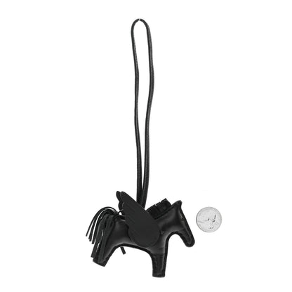 Hermes Milo Lambskin Grigri Rodeo Pegase Horse Bag Charm PM So Black 2 of 4