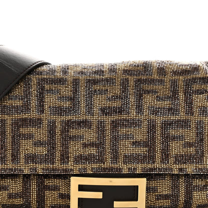 Fendi Vitello King Beaded Zucca Baguette Mogano Panna Ebano 8 of 11