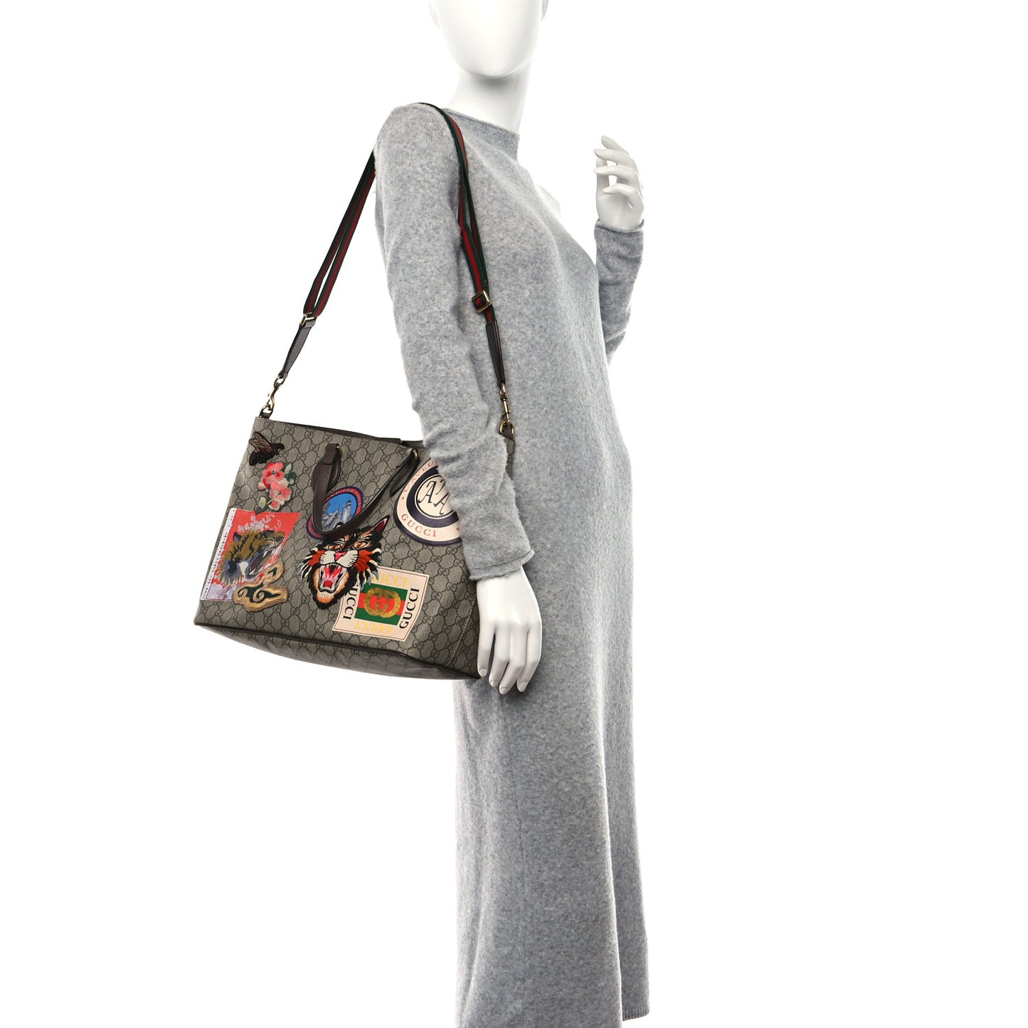Soft GG Supreme Monogram Courrier Medium Crossbody Tote Beige New Acero