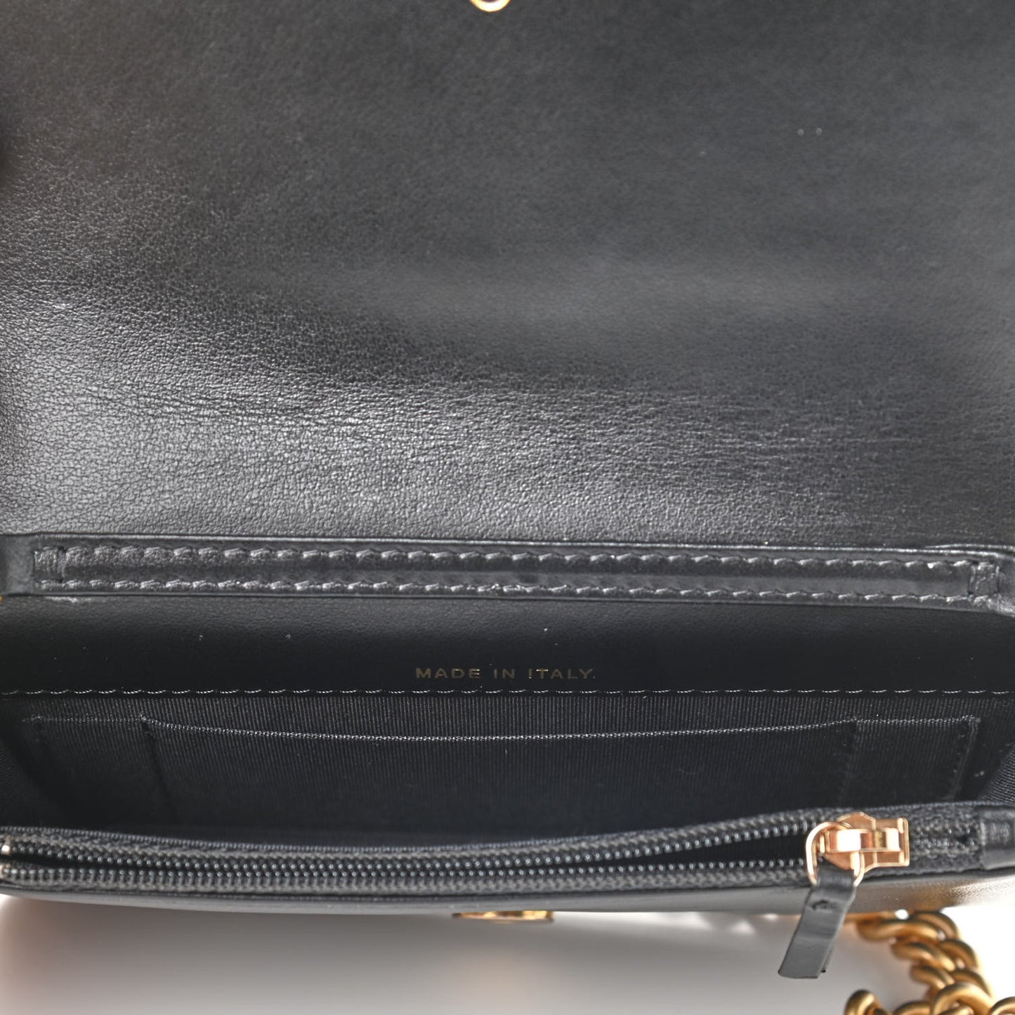 Caviar Quilted Boy Clutch With Chain Black