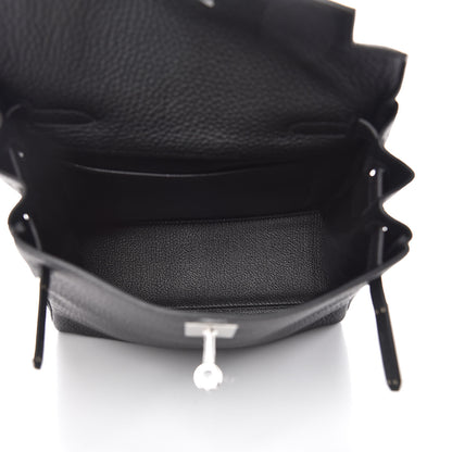 Hermes Taurillon Clemence Kelly Ado Backpack Black 6 of 25