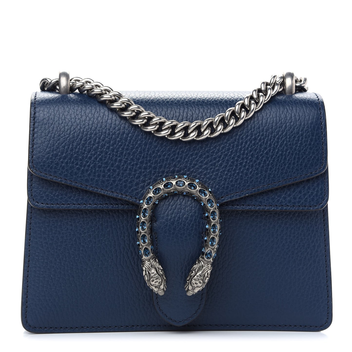 Dollar Calfskin Crystal Mini Dionysus Shoulder Bag Blue Agata Montana Sapphire