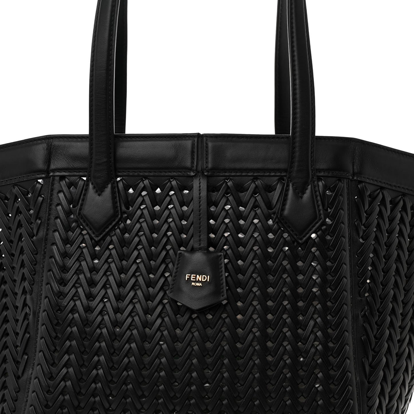 Vitello Grace Woven Medium Fendi Origami Black