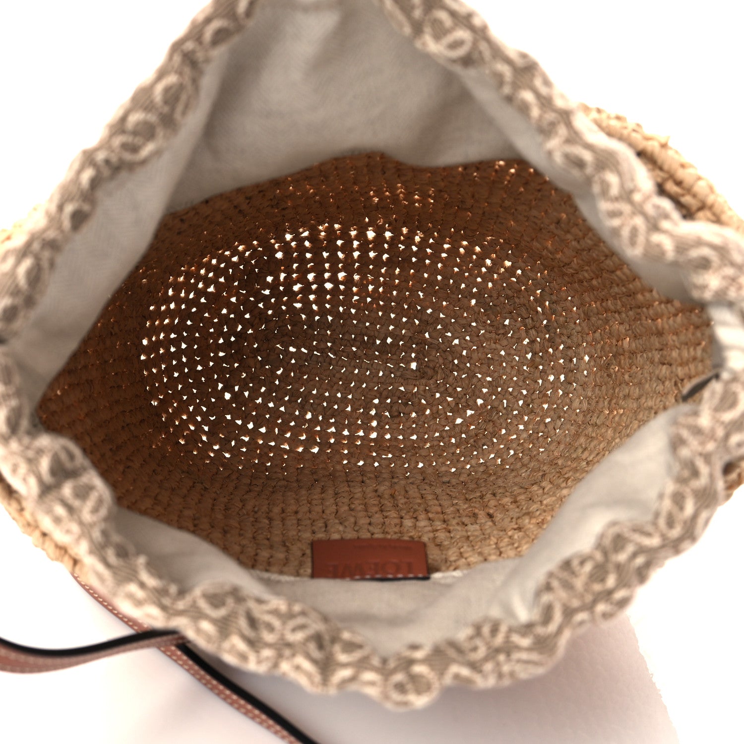 Loewe Calfskin Raffia Bucket Bag Natural Tan 5 of 10