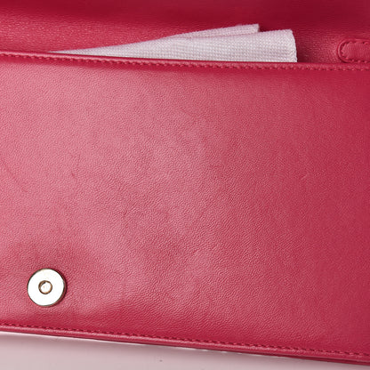 Christian Dior Lambskin Cannage Rendezvous Chain Wallet Pink 12 of 14