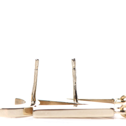 Chanel Metal Cha-Nel Logo Drop Earrings Gold 3 of 4