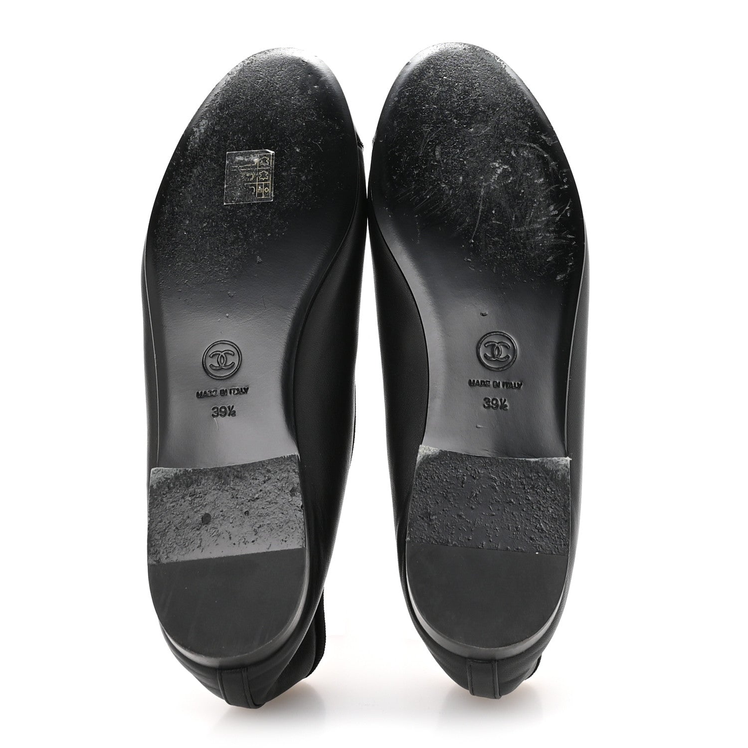 Chanel Lambskin Patent Cap Toe Ballerina Flats 39.5 Black 6 of 9