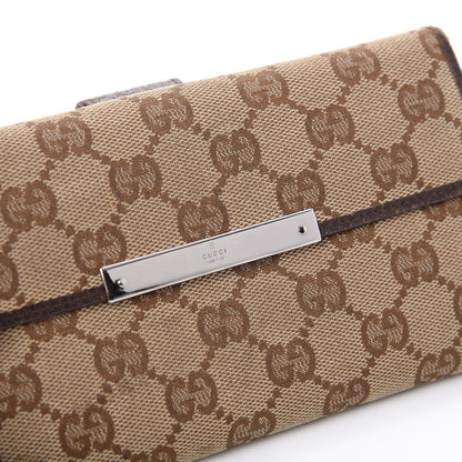 Gucci Monogram Metal Bar Continental Flap Wallet Beige Ebony Dark Brown 15 of 18