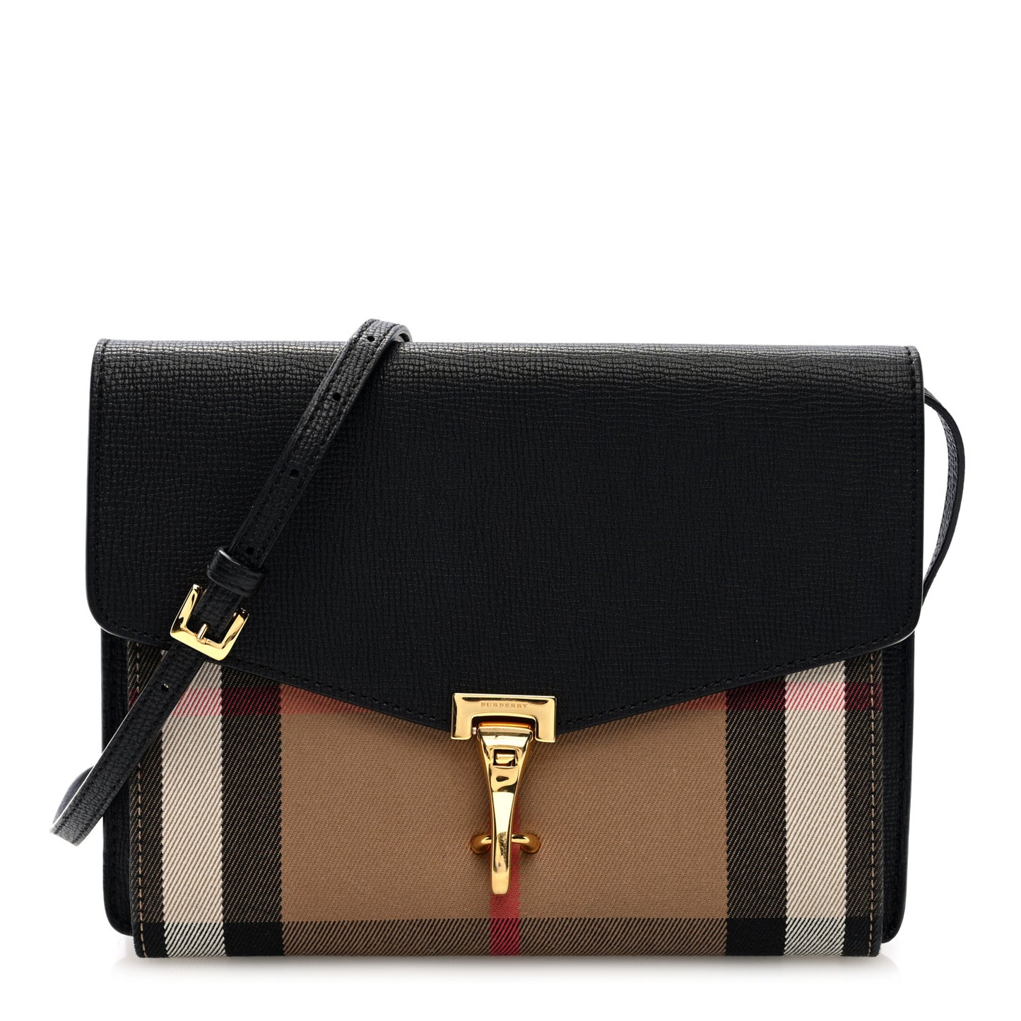 Derby Calfskin House Check Small Macken Crossbody Bag Black