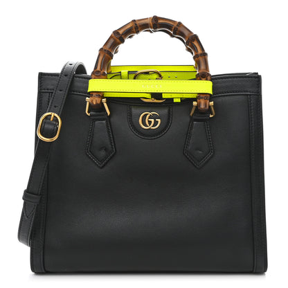 Gucci Calfskin Small Diana Tote Bag Black Yellow Fluo 1 of 15