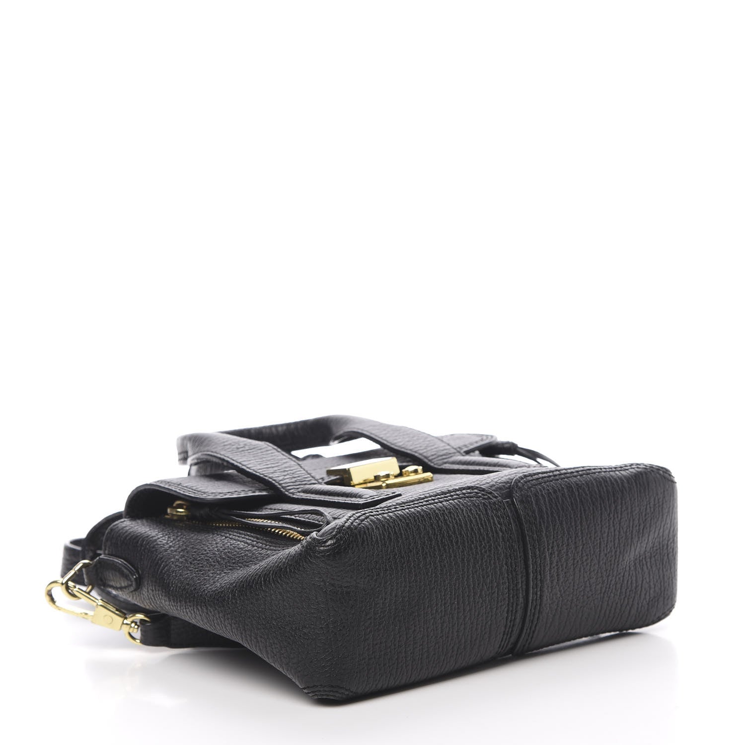 3.1 Phillip Lim 3.1 Textured Calfskin Mini Pashli Satchel Black 4 of 13